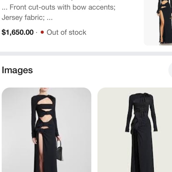 Elegant Black Cut Out Maxi Dress bow tie knots flexible breathable sexy gala hot - Picture 7 of 7